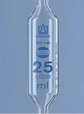 Пипетка мерная, класс AS, AR-Glass, 1 метка, синяя градуировка, BRAND 20 мл