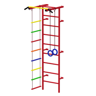 Детский тренажер для дома "Шведская стенка, кольца, веревочная лестница"