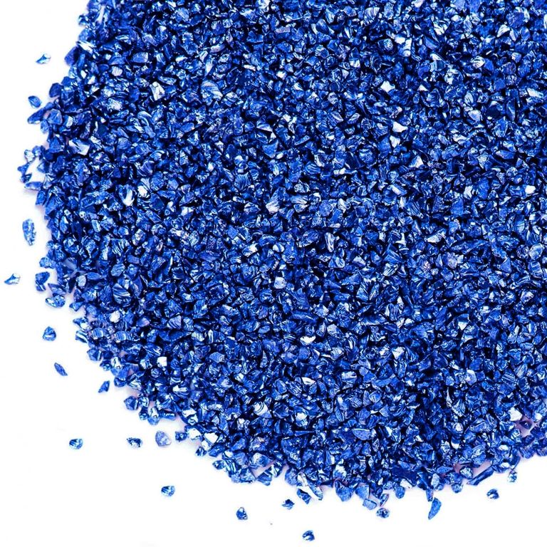 Стеклянная крошка мелкая темно-синяя, 100г. Размер частиц: 1-3 мм