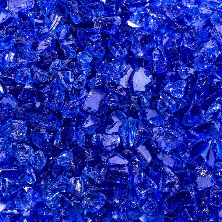 Стеклянная крошка синяя, 100г. Размер частиц: 2-5 мм
