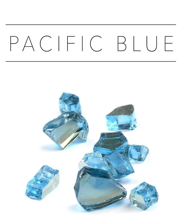 Стеклянная крошка Premium Pacific Blue, 500г. Размер частиц: 5-20 мм