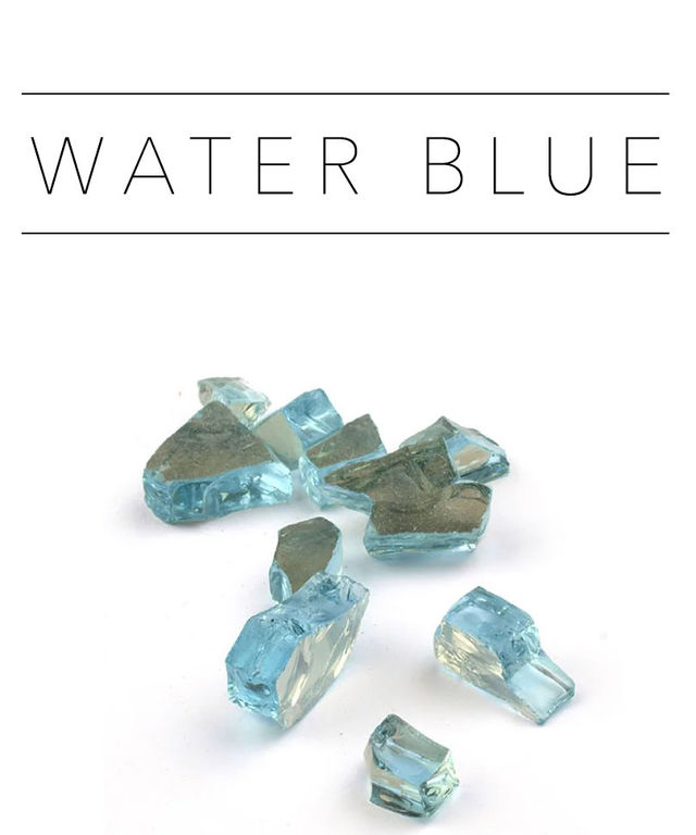 Стеклянная крошка Premium Water Blue, 500г. Размер частиц: 5-20 мм