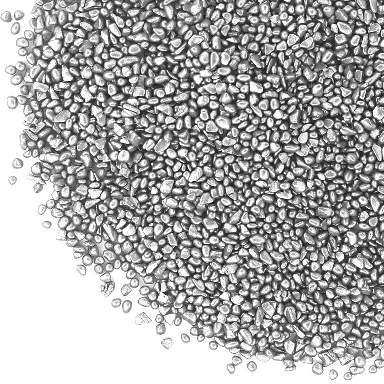 Стеклянные камушки мелкие перламутровые серые, 100г. Размер частиц: 1-3 мм