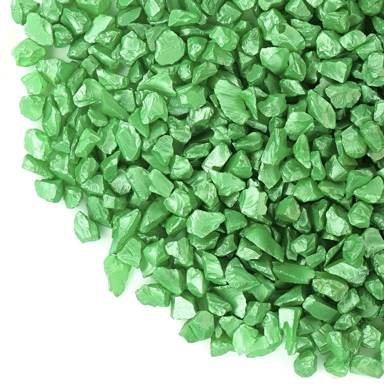Стеклянная крошка перламутровая зеленая, 100г. Размер частиц: 2-4 мм