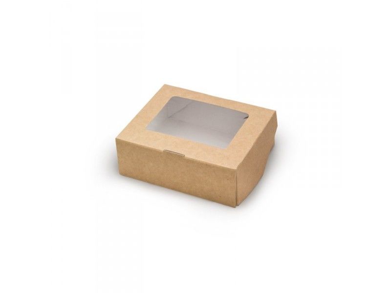 Коробка универсальная с окном 300мл бумага крафт ECO TABOX