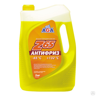 AGA Антифриз, готовый к применению, желтый, -65С (5кг) 