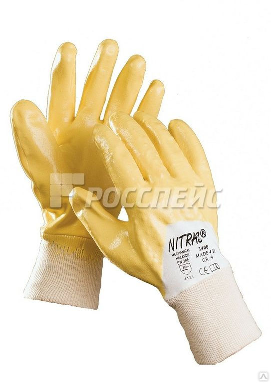 Перчатки с нитриловым покрытием, облегченные (Nitras), 03400