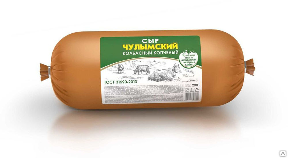 Сыр колбасный копченый Чулымский 200 г 1х16