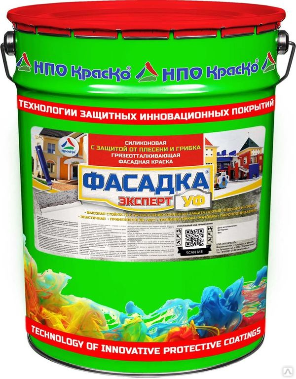 Краска фасадная с защитой от плесени и грибка грязеотталкивающая ...