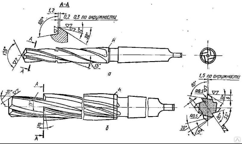 Чертеж сверло зенкер