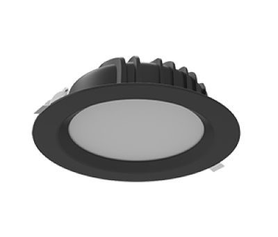 Светильник Downlight светодиодный встраиваемый ВАРТОН DL-01 круглый черный Ø230 40W 4000K IP54 матовый офисный