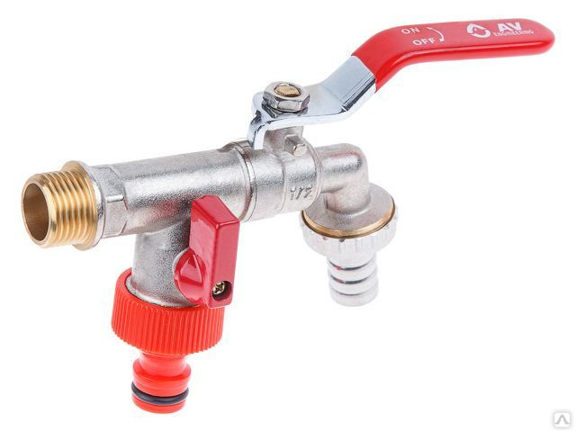 Кран водоразборный настенный со штуцером 1/2\" AV Engineering (1/2\" х 3/ ...