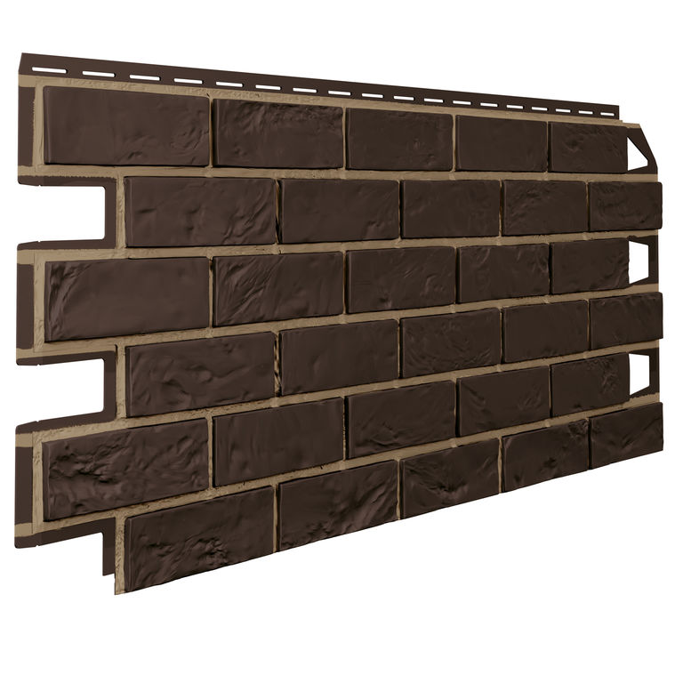 Фасадная панель VOX Vilo Brick Dark Brown со швом 1000х420 мм, 0,42 м2