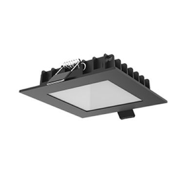 Светильник встраиваемый ВАРТОН DL-03 квадратный 110х110х25 12W 3000K черный матовый светодиодный Downlight офисный