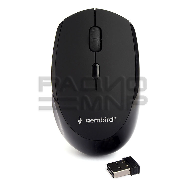 Мышь компьютерная беспроводная "Gembird" MUSW-354, 3кн.+колесо кнопка, 1600DPI, 2.4ГГц (чёрный) 4