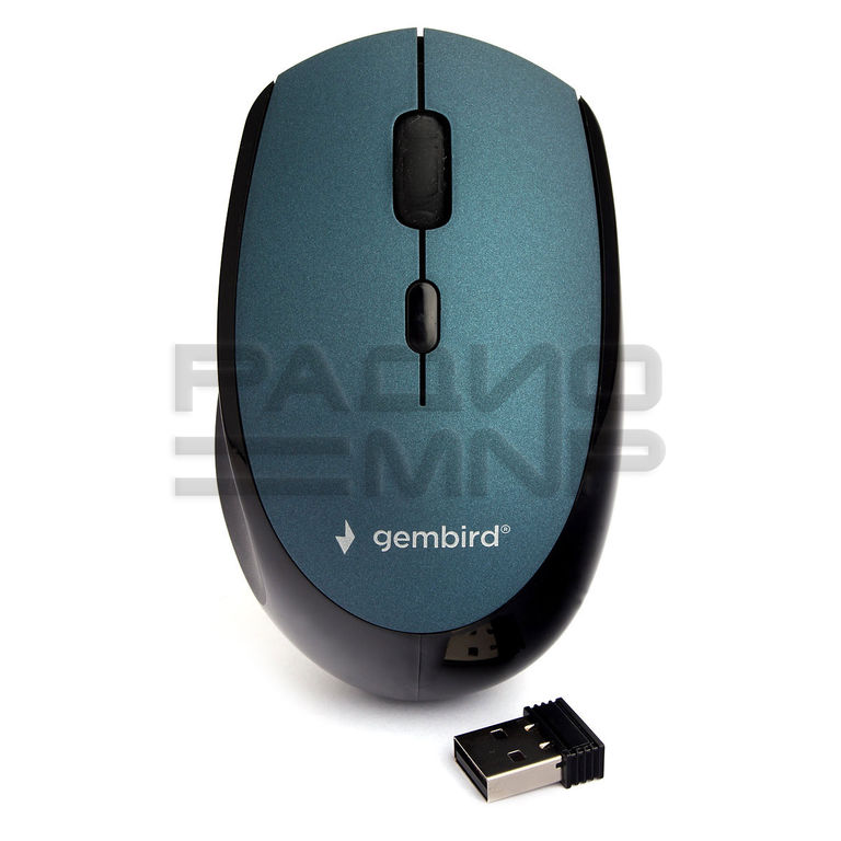 Мышь компьютерная беспроводная "Gembird" MUSW-354-B, 3кн.+колесо кнопка, 1600DPI, 2.4ГГц (синий) 4