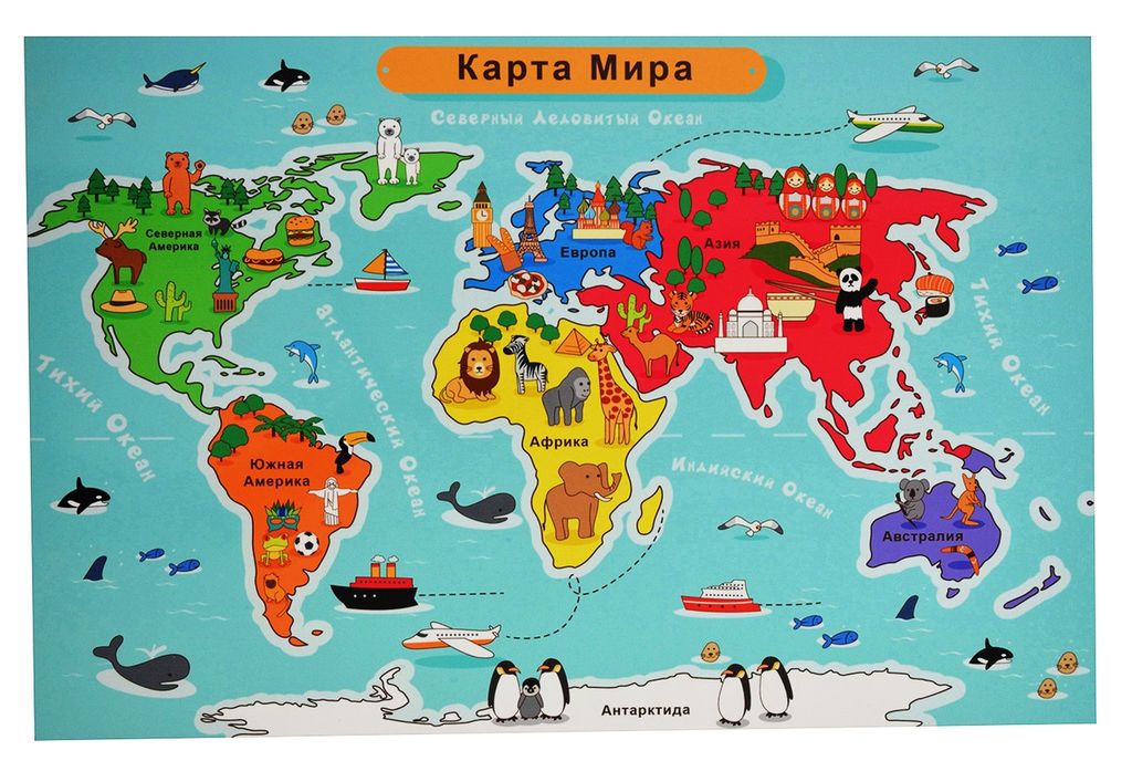 Крышка-игра для светового планшета "Карта мира"