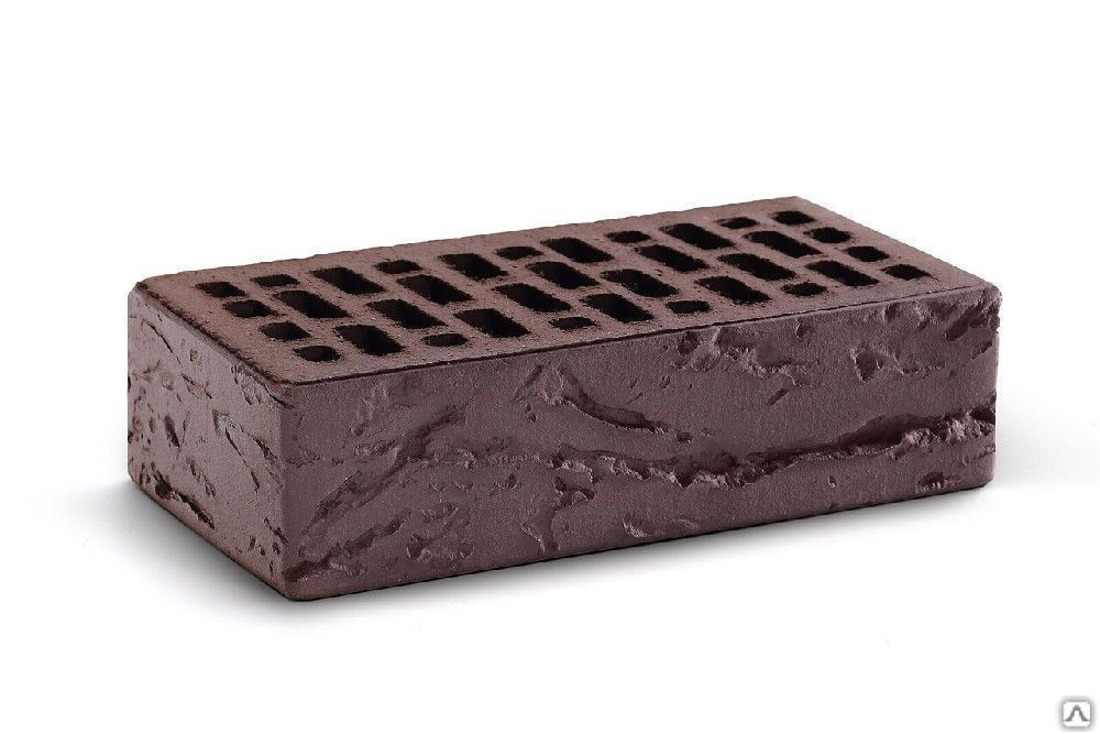 Кирпич лицевой пустотелый М-150 Темный шоколад кора одинарный