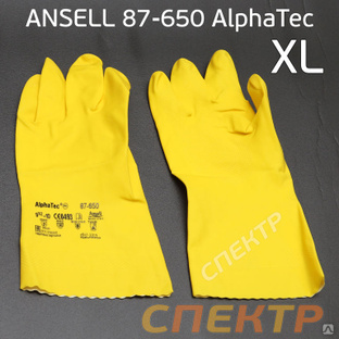 Перчатки химстойкие ANSELL 87-650 (р.10) пара желтые #1