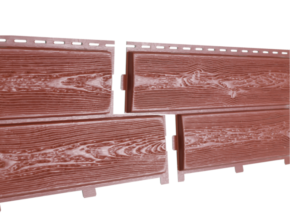 Фасадная панель Ю-Пласт Хокла колор 2000х250 мм, 0,5 м2, брусника