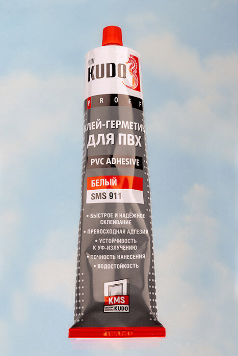 Клей ПВХ KUDO PROFF SMS-911 (жидкий пластик) белый 180 мл