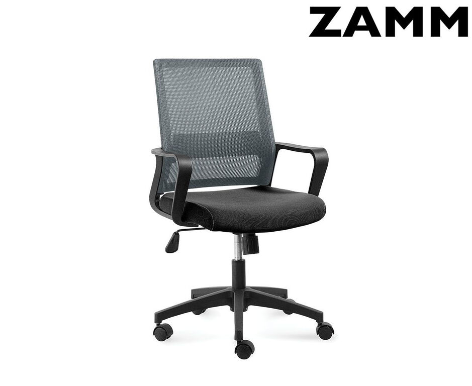 Кресло офисное / Бит LB / черный пластик / темно серая сетка / черная ткань ZAMM