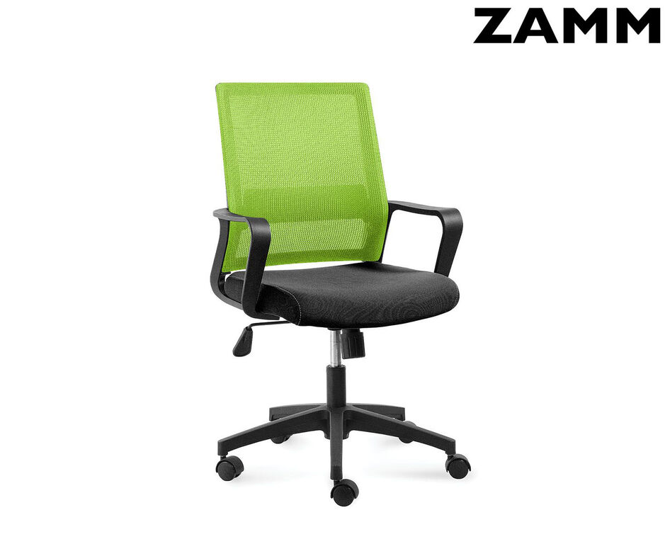 Кресло офисное / Бит LB / черный пластик / зеленая сетка / черная ткань ZAMM