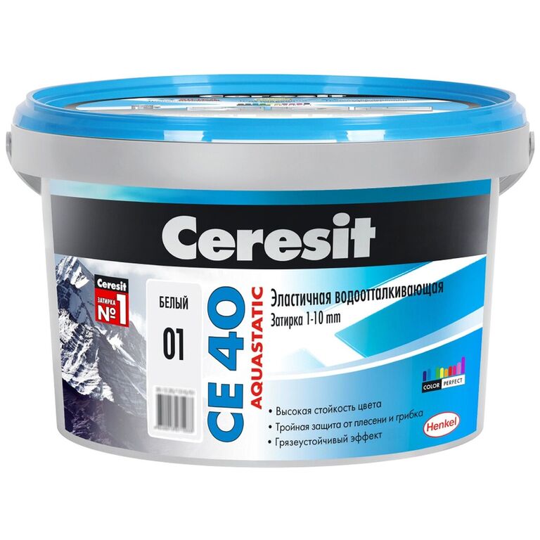 Затирка эластичная водооталкивающая Ceresit CE 40 2 кг (мята 64)