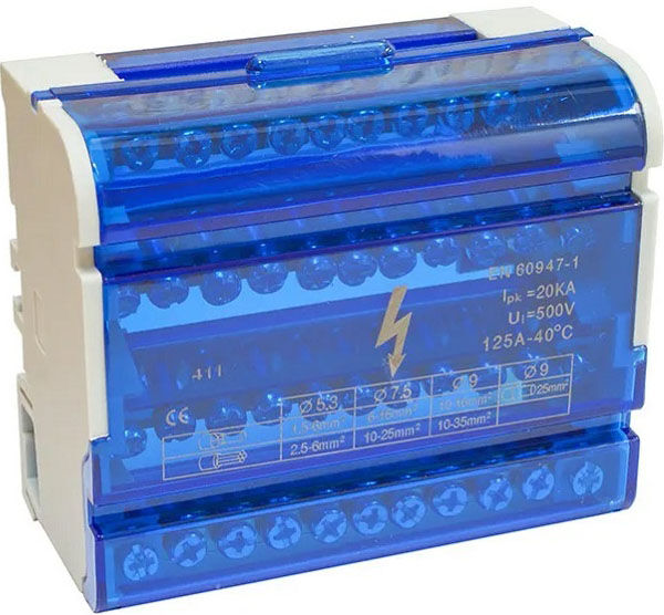 ТДМ Электрик блок модульный распределительный на DIN-рейку 125А, 4П (4x11) / TDM Electric блок модульный распределительн
