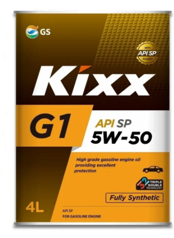 Синтетическое Масло моторное KIXX Synthetic G1 5w50, SP бензин 4л