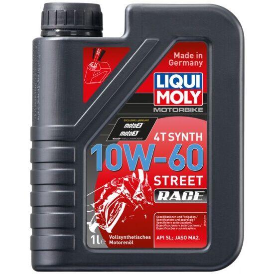 Синтетическое моторное масло Liqui Moly 1525, Racing Synth 4T, 10W-60 SL, MA-2 (1л)